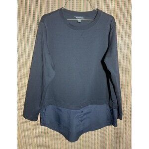 Athleta Women’s L Gallery Top 2.0 Pullover Tunic Black Athleisure Classic Goth